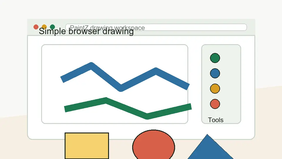 Illustration of a simple browser drawing workspace for PaintZ app notes