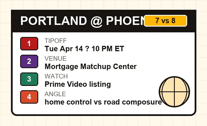 Illustrated basketball note board for Portland at Phoenix
