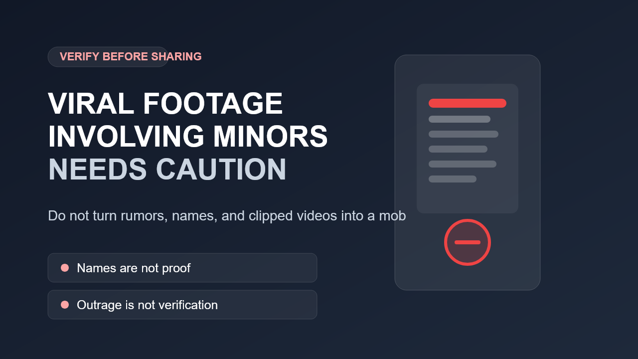 Illustrated guide about verifying viral footage involving minors