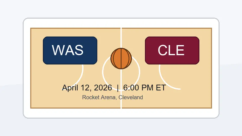 Basketball court illustration for Wizards at Cavaliers game preview